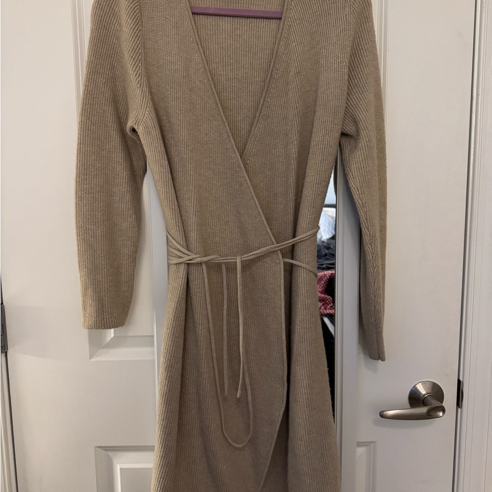 Abercrombie Knit Tan Wrap Dress